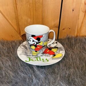 Disney mickeys vintage holiday cup & plate set